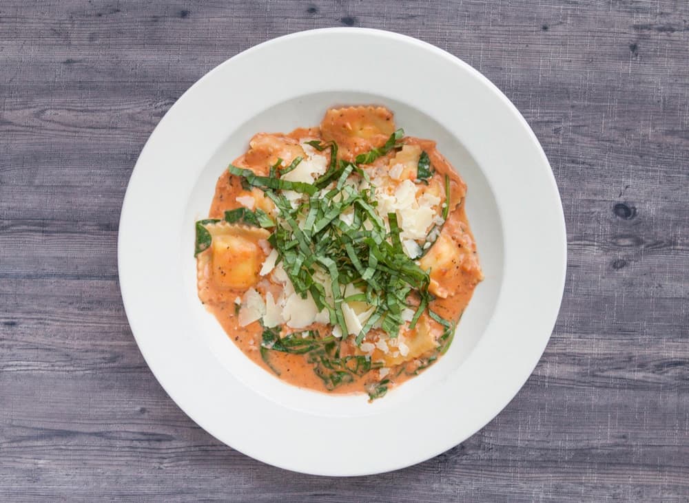 Four Cheese Ravioli at Basil Pasta Bar in Vancouver