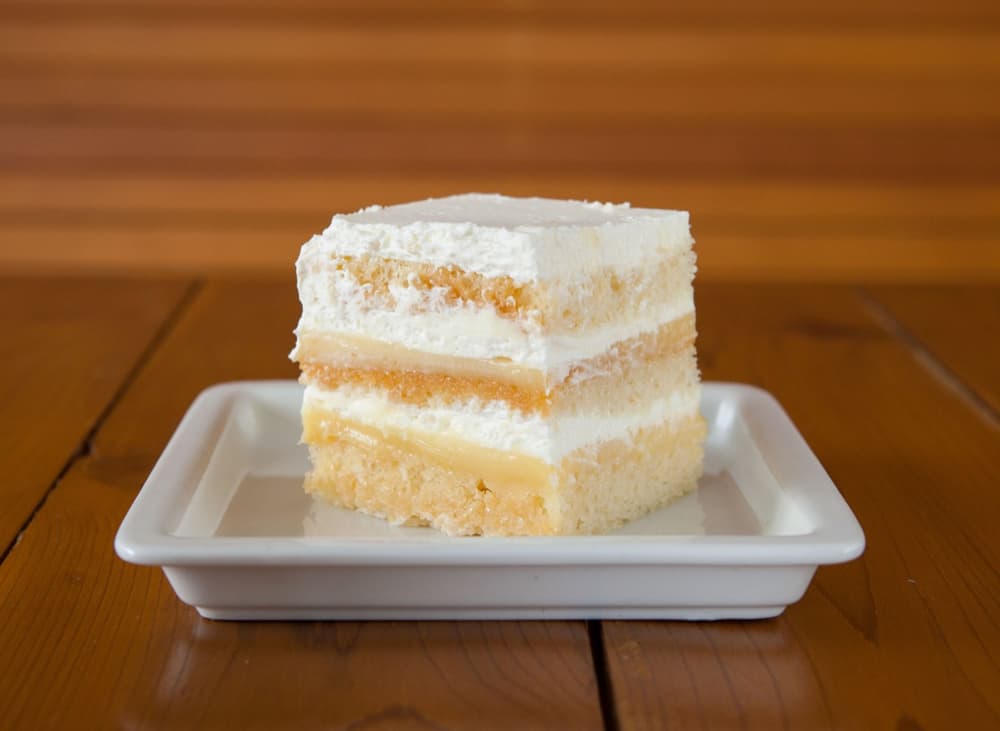 Lemon Cream Cake at Basil Pasta Bar in Vancouver